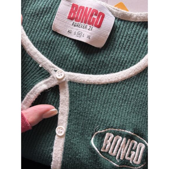 Bongo Forever 21 Green Ivory Cropped Cardigan/Cami Set S/M Y2K Academia Teddy - Picture 5 of 10